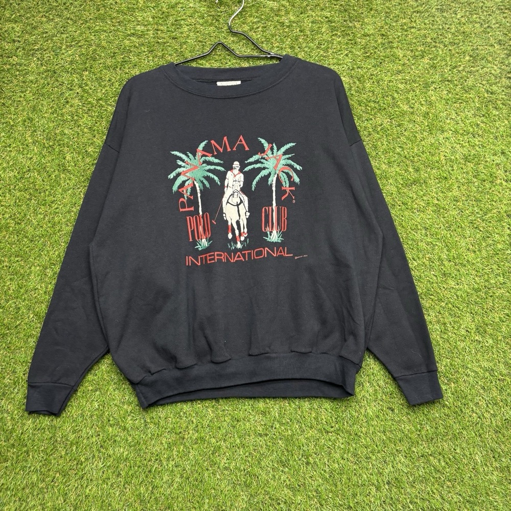 Panama Jack Crewneck Sweatshirt Mens Medium International Palm Tree Logo 80s 90s
